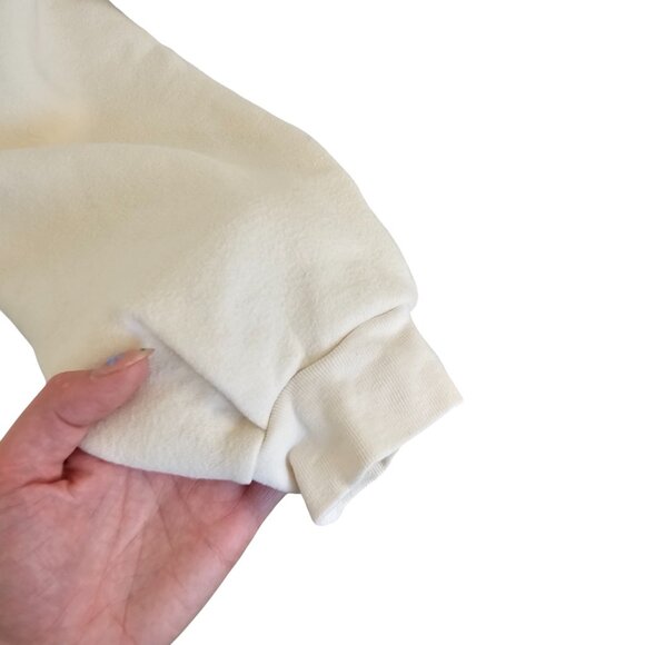 Ba&sh White Cream Cropped Sweater w/ Gold Zip Neckline - Picture 3 of 9